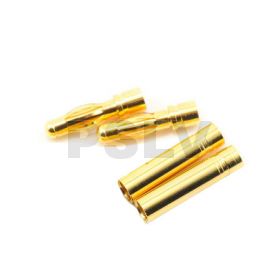 F004M-FineRC  Φ4.0 mm Gold Plated Bullet Connectors 